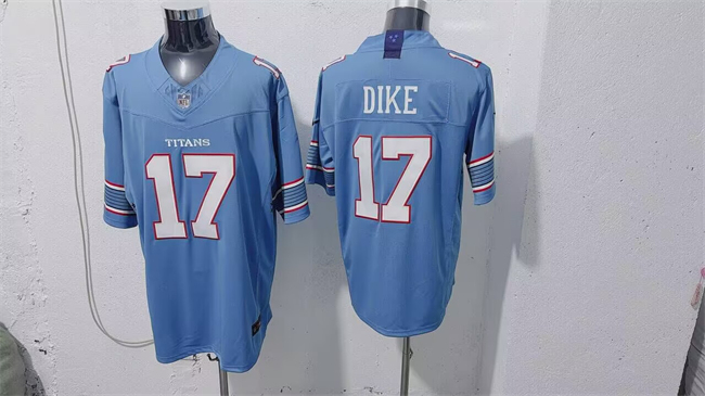 Men's Tennessee Titans #17 Chimere Dike Light Blue 2026 F.U.S.E. Vapor Limited Stitched Football Jersey